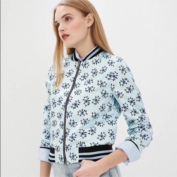 Alice + Olivia Lonnie Bomber Jacket Evil Eye NWOT - Picture 1 of 8